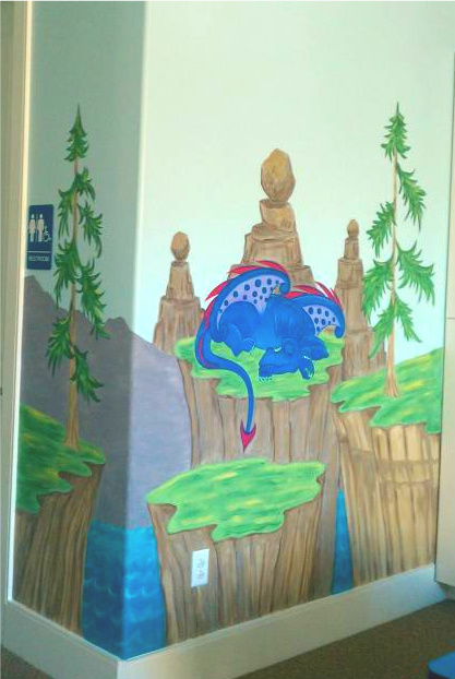 children's dragon mural