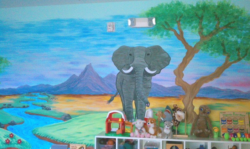 elephant jungle mural